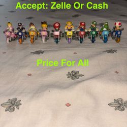 Nintendo Mario Kart Wii Pullback Bike Figure Complete Set of 10 Types