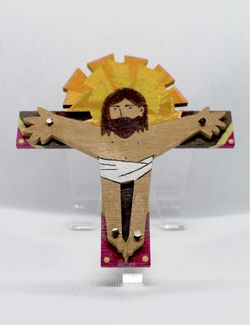 Handmade Wooden Jesus Christ Crucifix - Religious Wall Cross