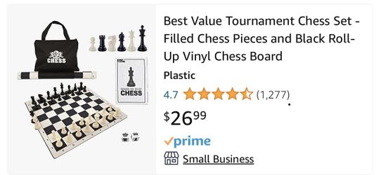 value tournament chess set-filled chess pieces