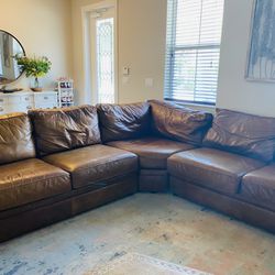 Pottery Barn Leather Sectional Couch