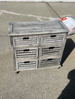 Rustic Wood 6-Drawer cabinet