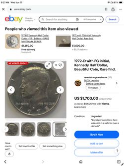 1972 D Kennedy half dollar no FG error coin