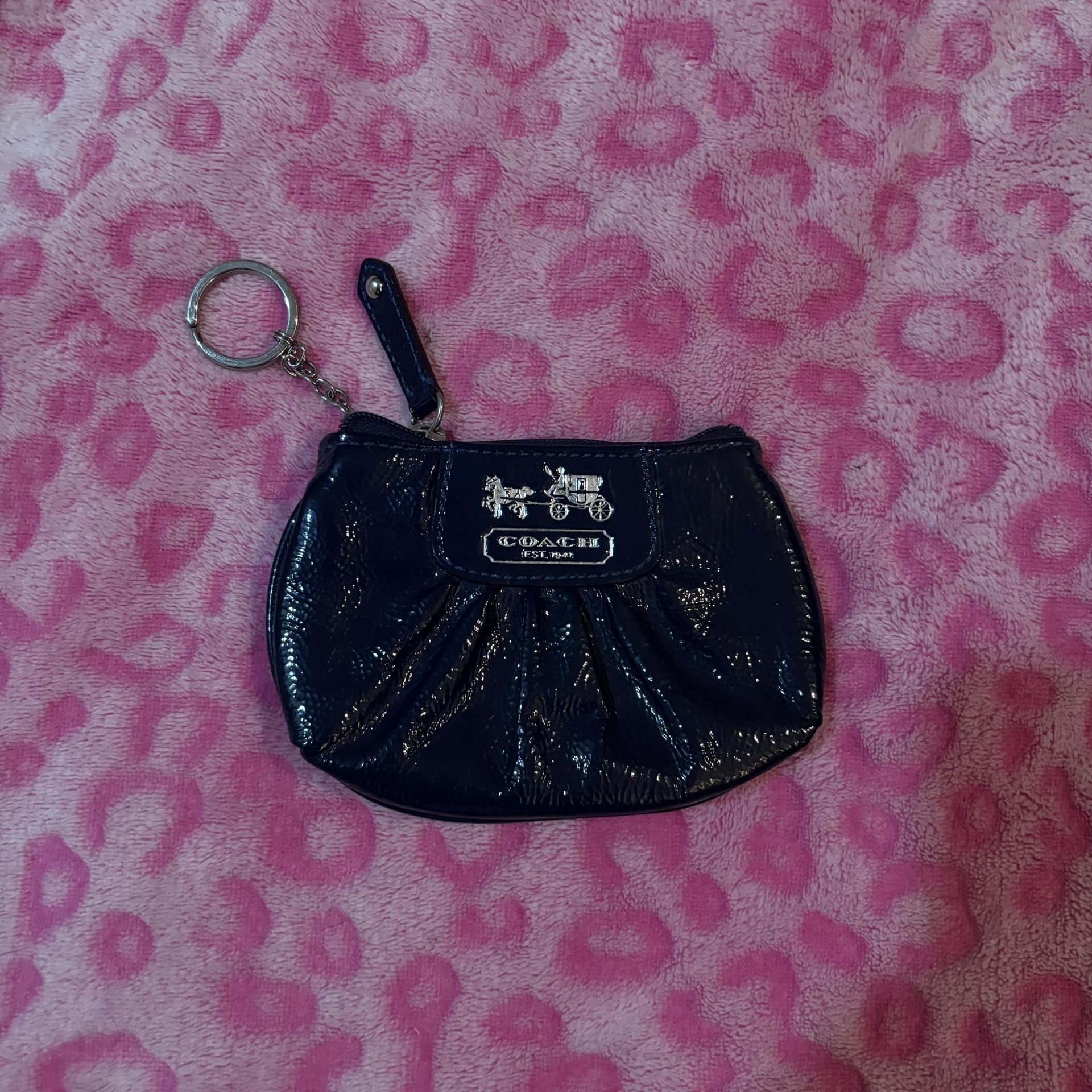 Teal coach coin purse