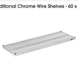 Uline Chrome wire shelving H-1339- 2 shelves-NIB