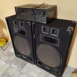 15" Speakers  With Stereo Amplifier 