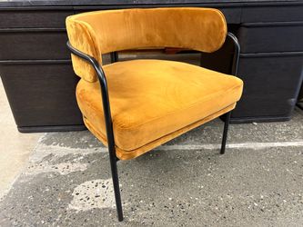 SOFACOMPANY Burnt Orange Modern Barrel Back Accent Chair