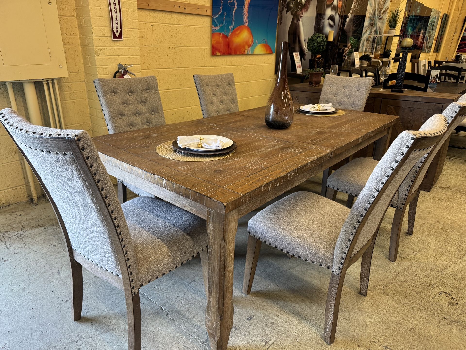 80 Inch Dining Table With Six Chairs. Matching Server (sold Separately) Also Available. See Prices Below.