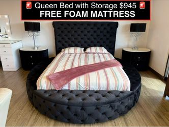 CLEARANCE SALE 🚨Queen Bed frame with FREE FOAM MATTRESS