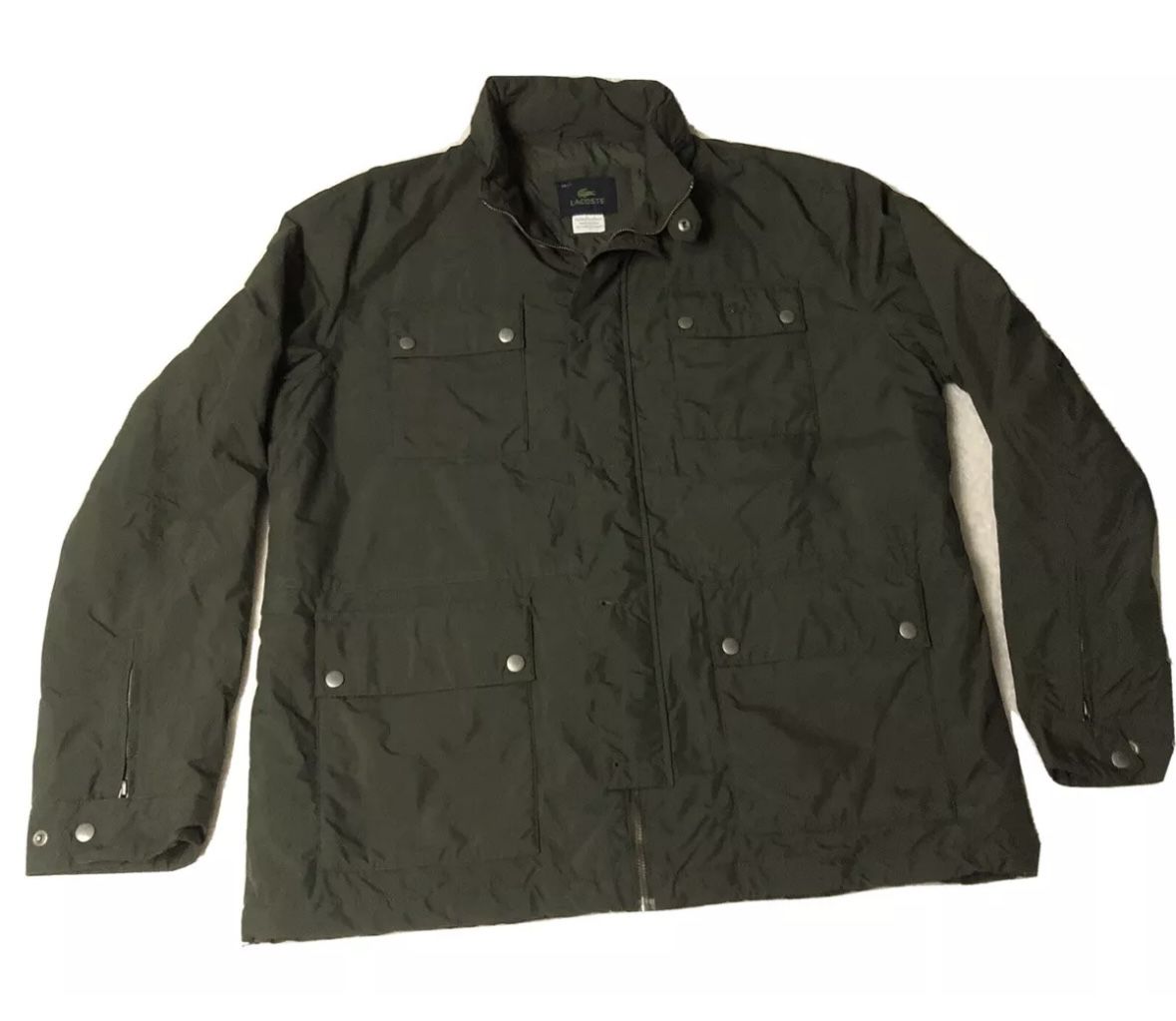 Lacoste RARE Multi Pocket Full Zip Green Jacket Coat Adult Mens Size 56 / 7