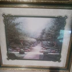 Framed Lene Alston Casey Garden Scene, Vintage, By Home Interiors
