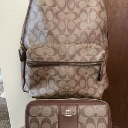 Coach Backpack and Wallet 