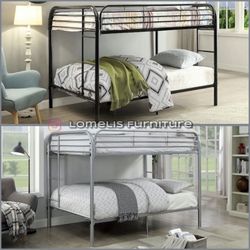 Twin Twin Size Metal Bunkbed With Orthopedic Mattress 