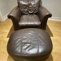 Leather Chair And Ottoman