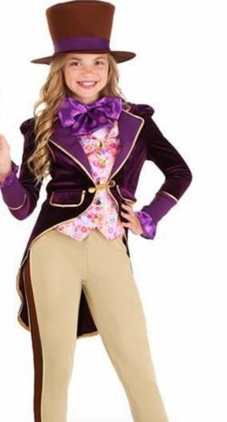 Girls candy inventor/ Willy wonky chocolatier costume size small