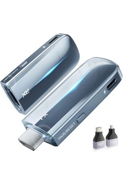 Wireless HDMI Transmitter and Receiver 400FT/120M,  Low-Latency Dual-Band 5.8+2.4G, 4K Decode 10Bit 1.08 Billion Hues Display Video and Audio to Monit