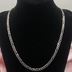 Sterling Silver Figaro 18” 4mm Necklace