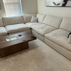 Large Modular Beige Couch 