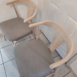 Modern Wood Accent Chairs (Set of 2)