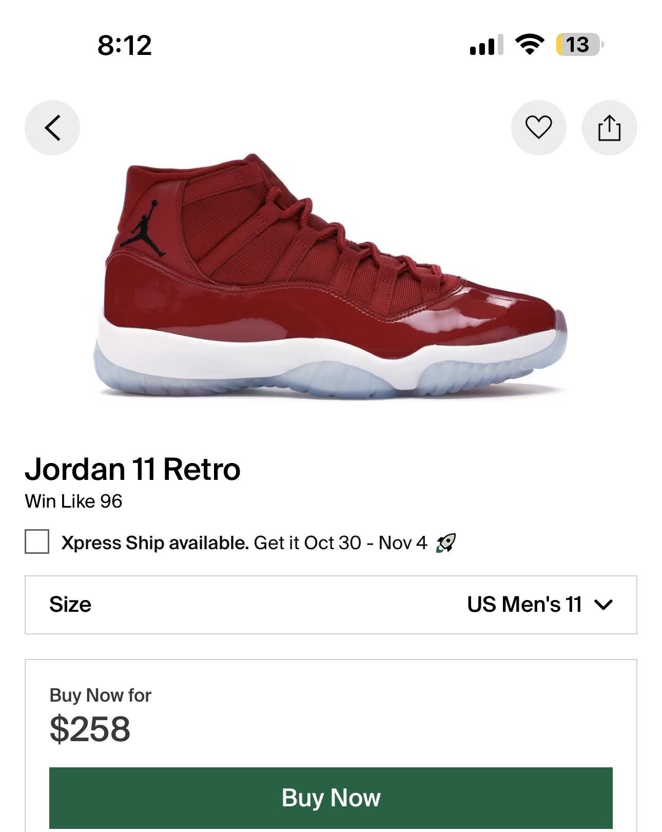 Jordan 11 Win Like 96