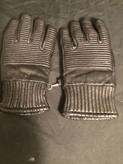 Leather ski gloves