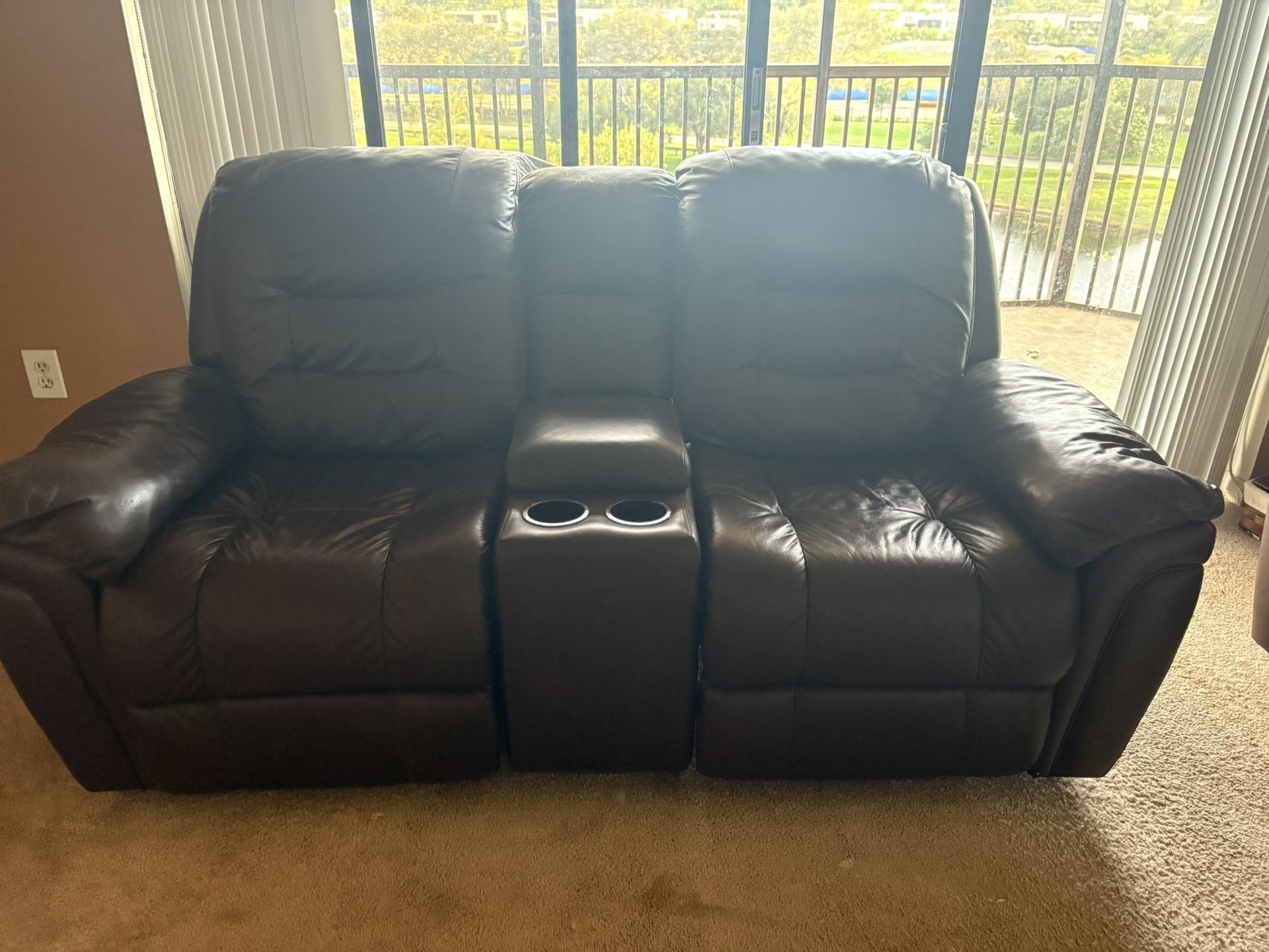 Brown leather Reclining furniture
