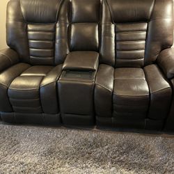 Full Power Leather Loveseat