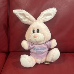 Vintage 1985 Applause Pink Easter Be My Honey Bunny Plush 11” Rabbit