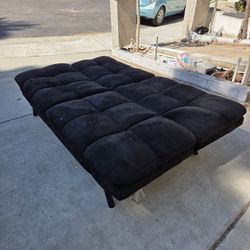 Black Convertible Futon And White Ikea Folding Bed
