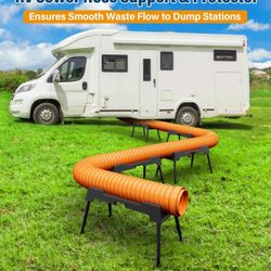 NEW RV Sewer Hose Support, 10FT Heavy-Duty Camper Adjustable Stable Waste Drainage Hose Holder 5 Foldable Sections