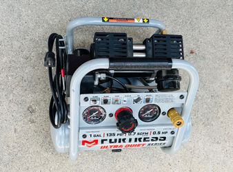Fortress 1 Gallon, 135 PSI Ultra Quiet, Oil-Free, Hand-Carry Jobsite Air Compressor
