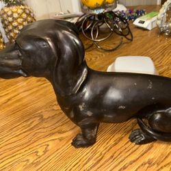 dachshund sculpture metal bronze