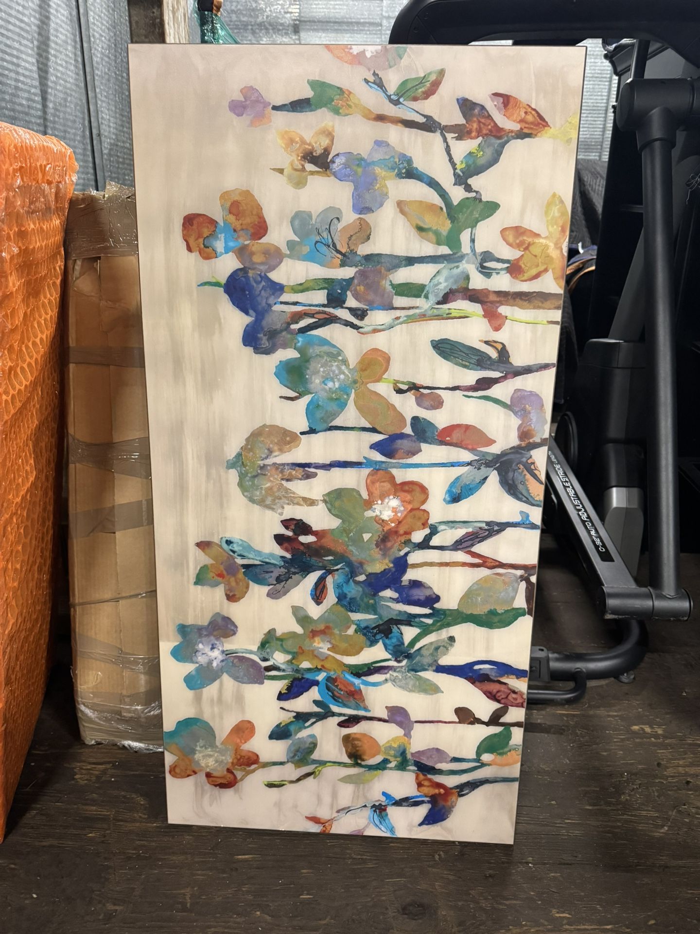 Beautiful Large Floral Art Panel – Multicolor – Excellent Condition