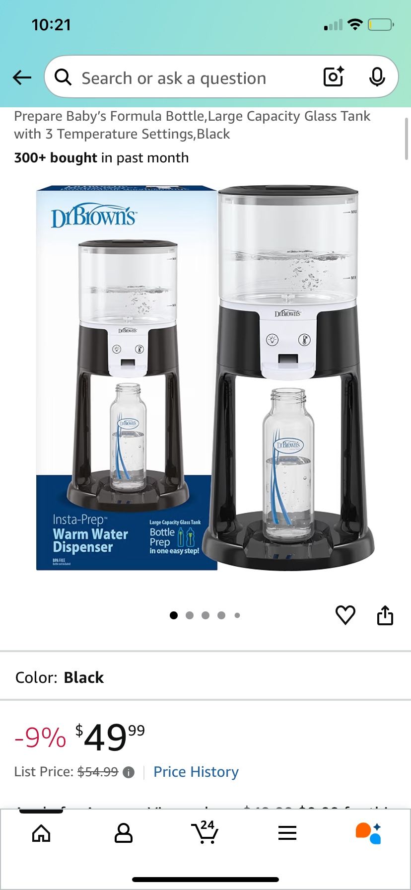 Warm Water Dispenser (Dr browns)