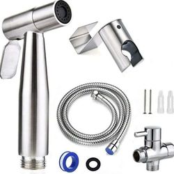 1 Set Toilet Seat Bidet Sprayer With Manual Bathtub Faucet, Bathroom Manual Bidet Sprayer, Shower Head For Self-Cleaning