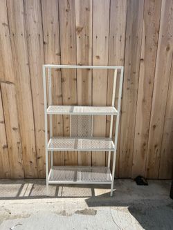 White metal shelf