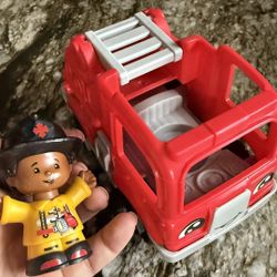 Fisher-Price Little People Fire Truck with Firefighter Toy