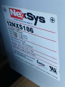 12NXS186 NexSys TPPL Battery