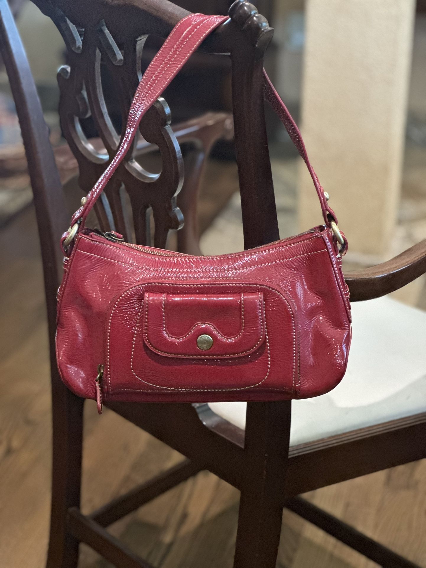 Perlina Red Patent Leather Shoulder Bag 