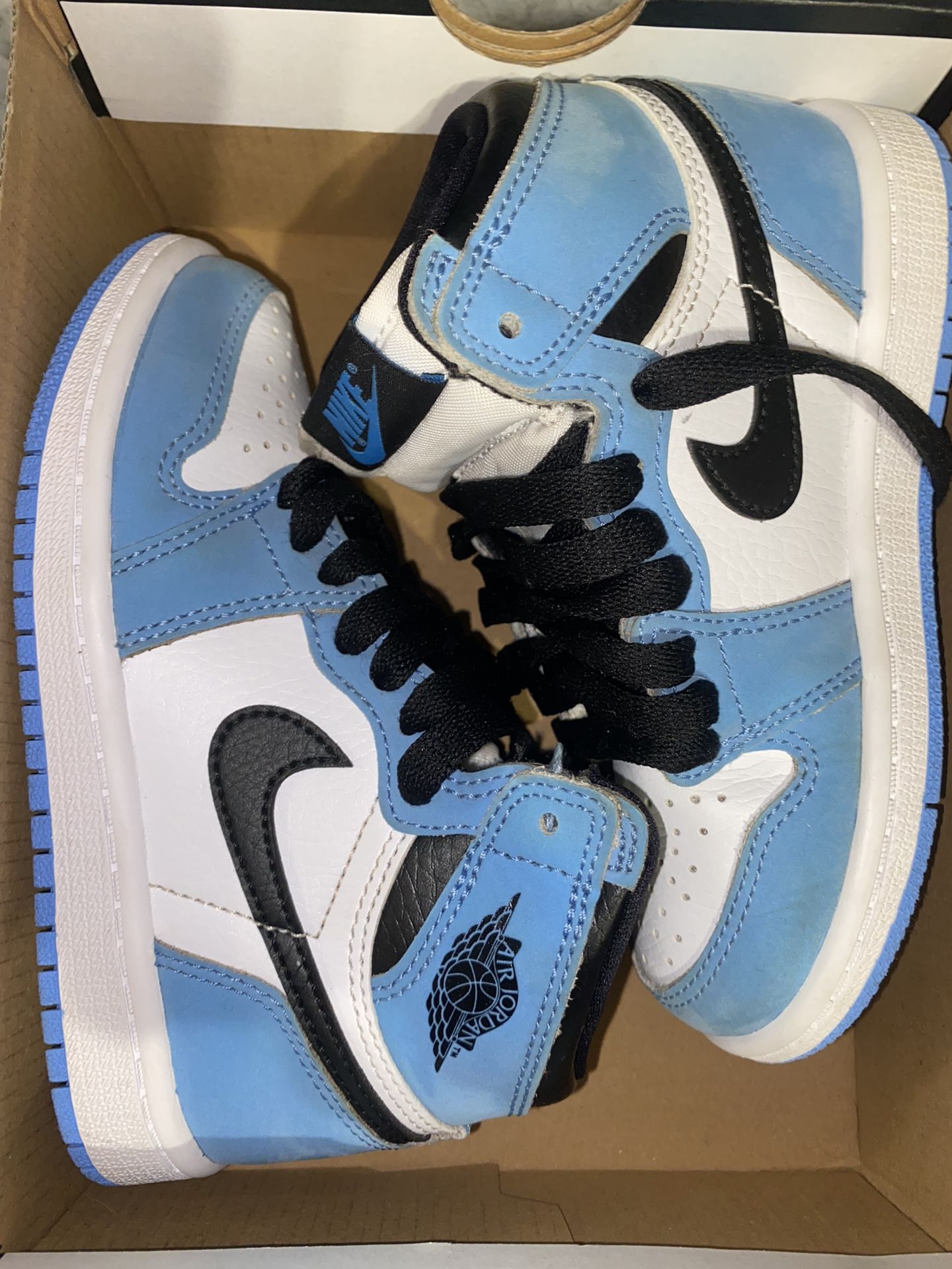 Jordan 1 Retro White/back University Blue Carolina Toddler