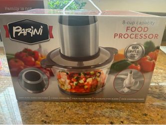 Food processor, 8 cup food processor, parini food processor