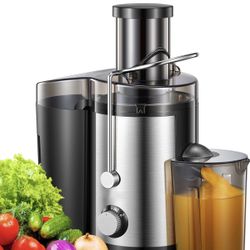 Juicer Machine, 800W Centrifugal Juicer Extractor with Wide Mouth 3” Feed Chute for Fruit Vegetable, Easy to Clean, Stainless Steel, BPA-free (Black)