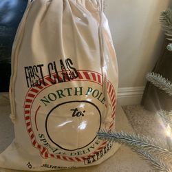Christmas Santa Sacks, First Class North Pole Special Delivery NEW 26x19”