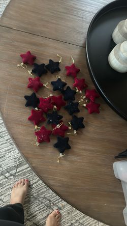 Velvet Navy And Maroon Ornaments