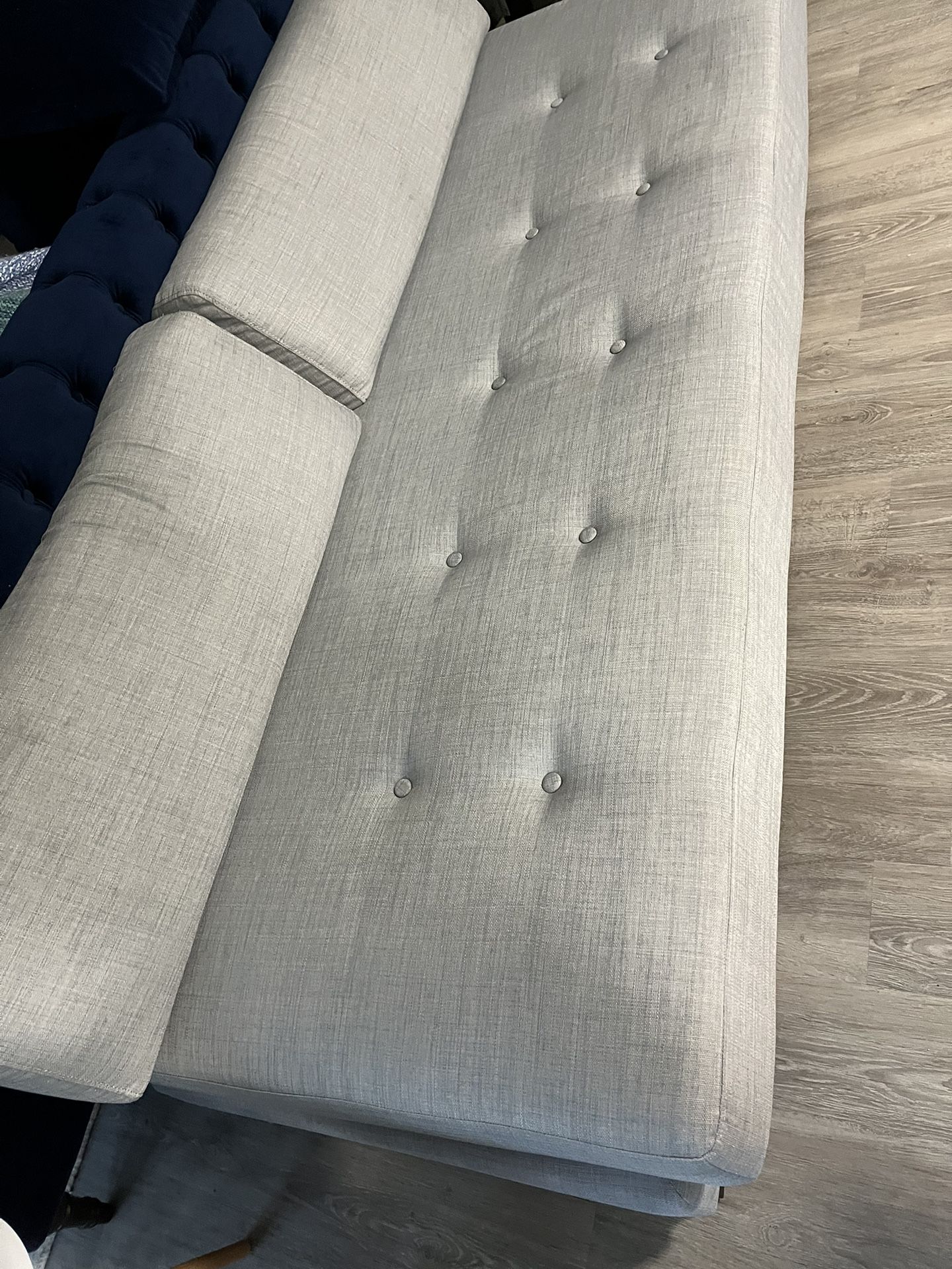 Grey world Market couch converts to twin futon/bed for Sale in