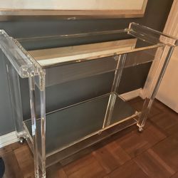 Vintage Lucite 70s Double Mirrored Console -Entry Table 