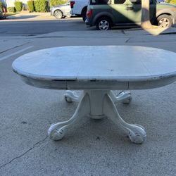 Vintage Solid Wood Pedestal Coffee Table 