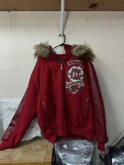 Red Leather PellePelle Zip Up Jacket 