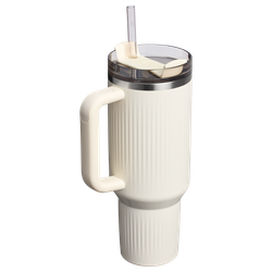 Stanley 40oz Quencher Stainless Insulated Fluted Tumbler Cream Handle Lid Straw