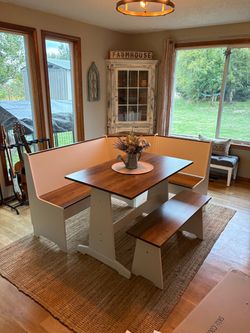 Corner nook kitchen table set