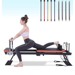 Pilates Reformer,Dpiolrcag Foldable Pilates Machine & Equipment for Home Use and Gym Workout, Suitable for Advanced and Beginners Users